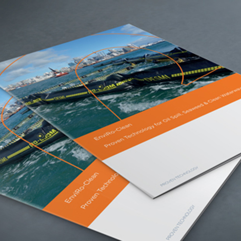 Brochures featuring DESMI EnviRo-Care technology for oil spill response in marine environments.