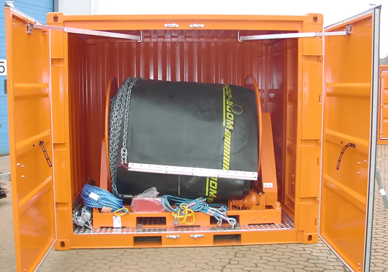 DESMI containerised oil spill response equipment with deployment support DESMI containerised oil spill response equipment with deployment support