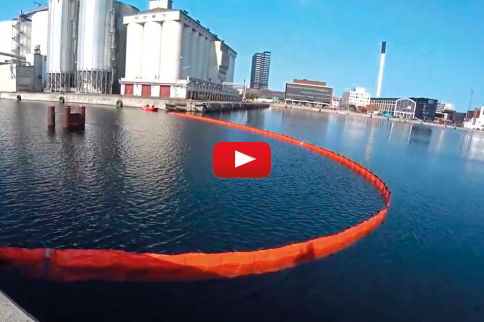 DESMI mobile Troilboom deployment platform for immediate oil spill response